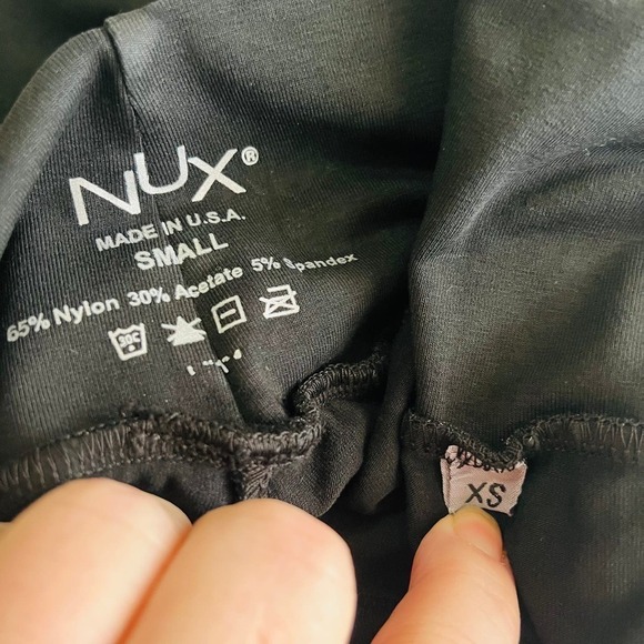 Nux NEW 7/8 High Waisted Compression Yoga Leggings Black X-Small - Picture 5 of 7